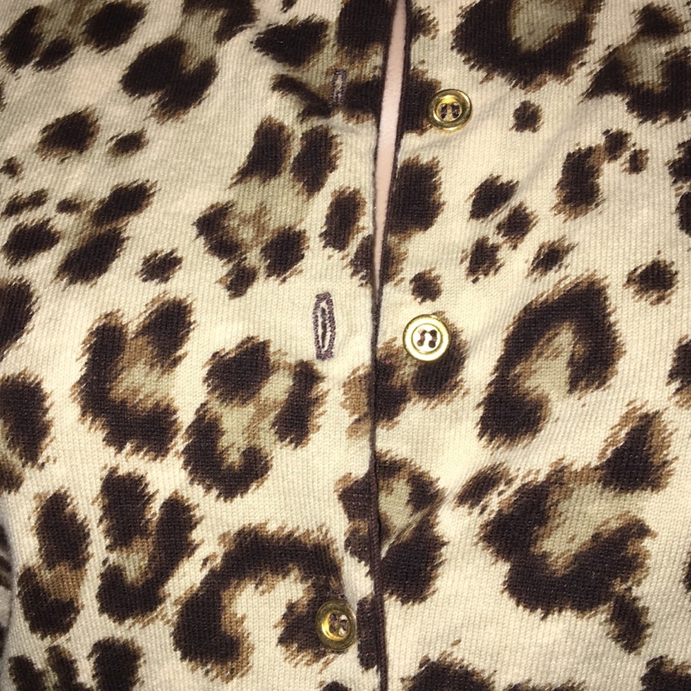 Leopard Print Button Down Sweater - image 2